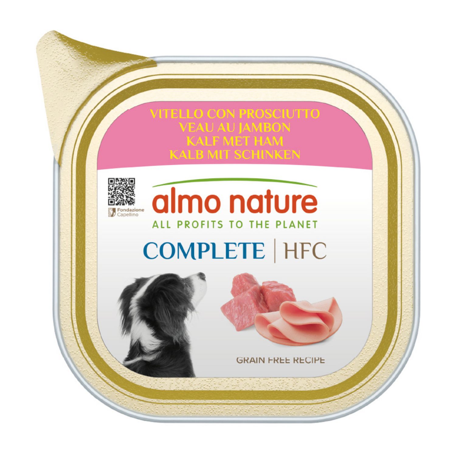 Almo Nature Complete Vitello Con Prosciutto Per Cane Vaschetta 150 g