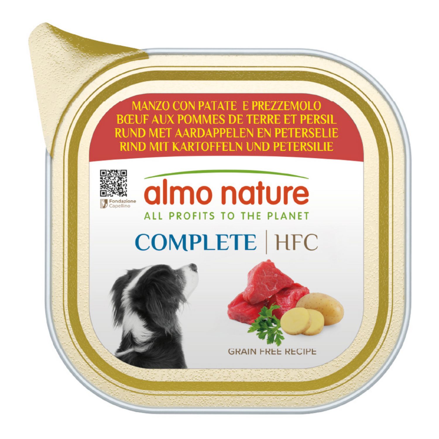 Almo Nature Complete Manzo Con Patate E Prezzemolo Per Cane Vaschetta 150 g