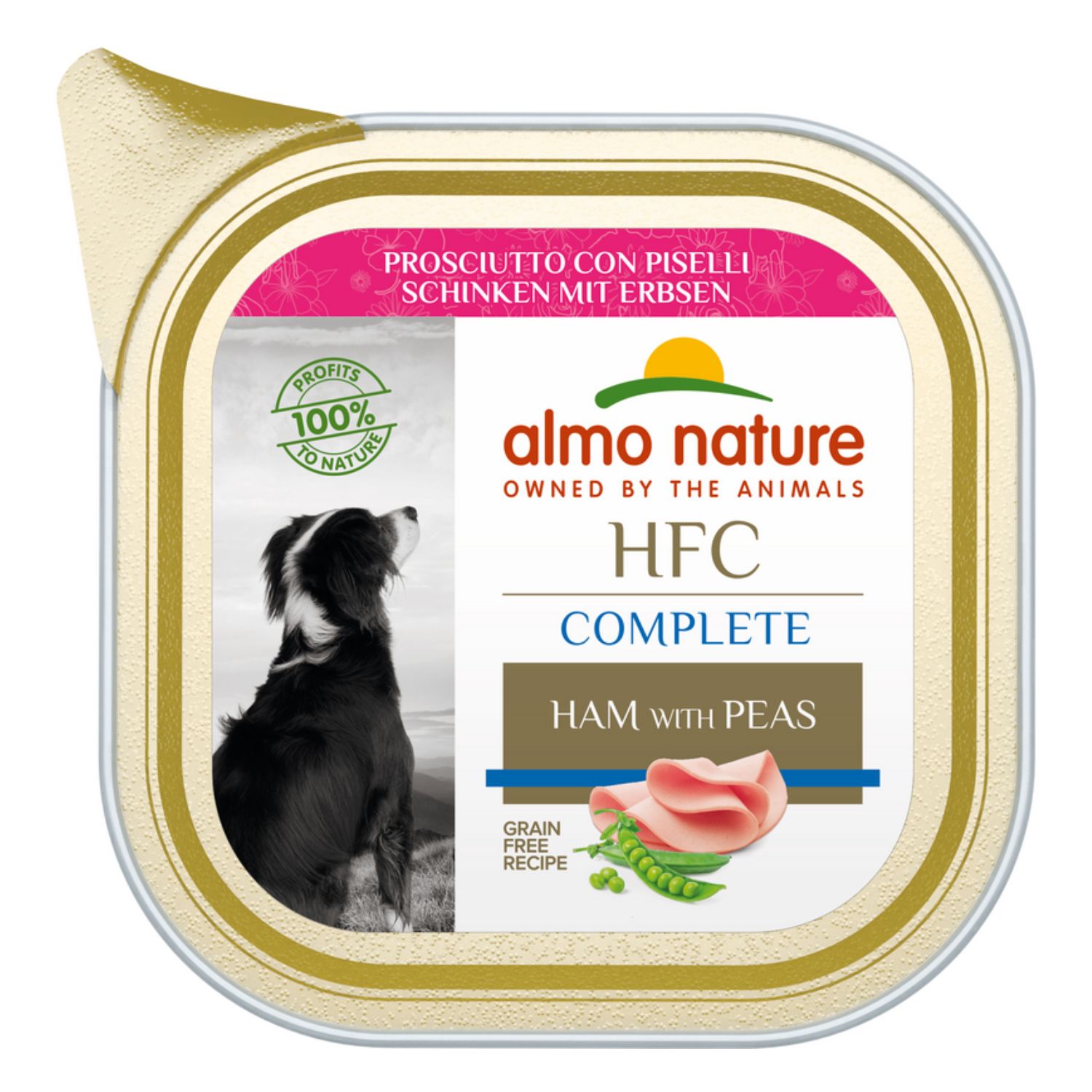 Almo Nature Complete Hfc Prosciutto Con Piselli Per Cane Vaschetta 85 g