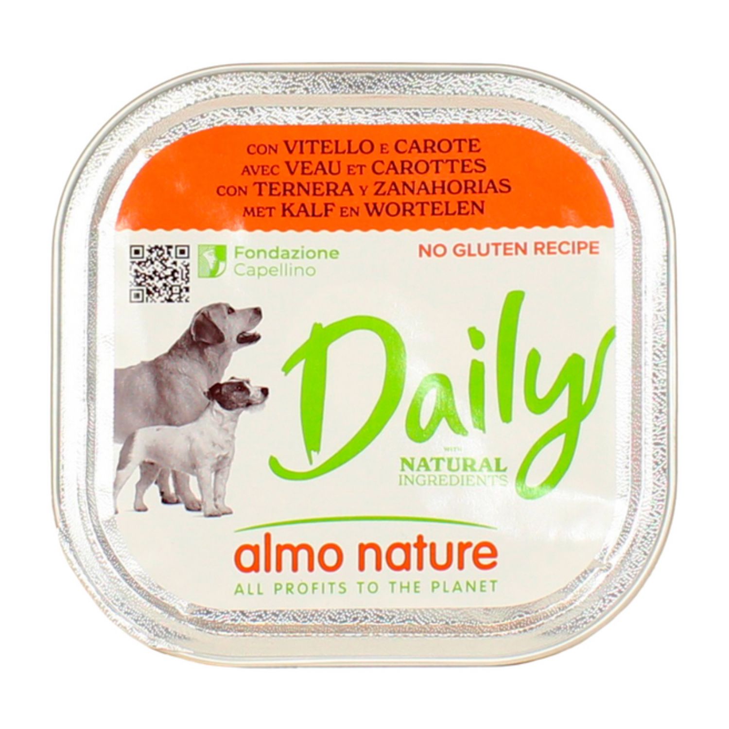 Almo Nature Daily Vitello E Carote Per Cane Vaschetta 300 g