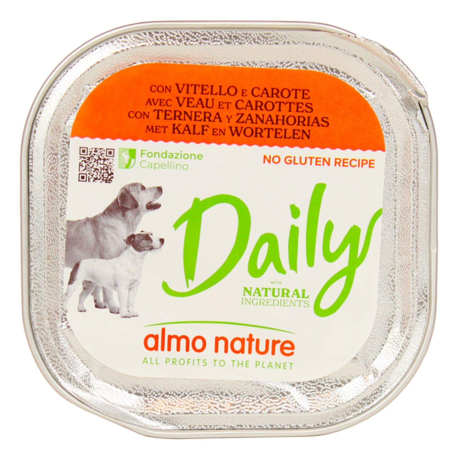 Almo Nature Daily Vitello E Carote Per Cane Vaschetta 100 g