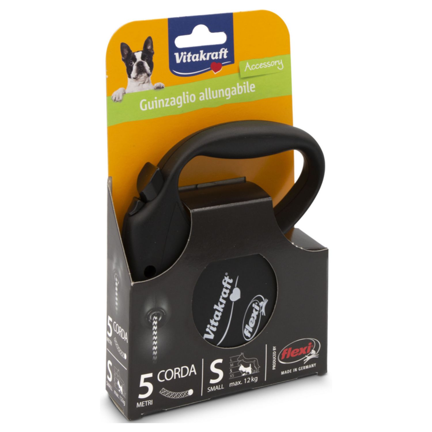 Vitakraft Guinzaglio Allungabile Flessibile 5 Metri Per Cani Small Fino A 12 Kg