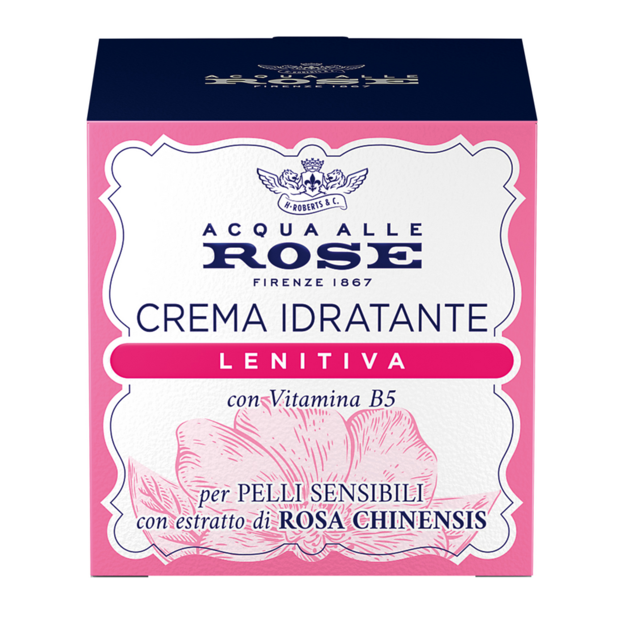 Crema Idratante Lenitiva Acqua Alle Rose Con Vitamina B5 Per Pelli Sensibili