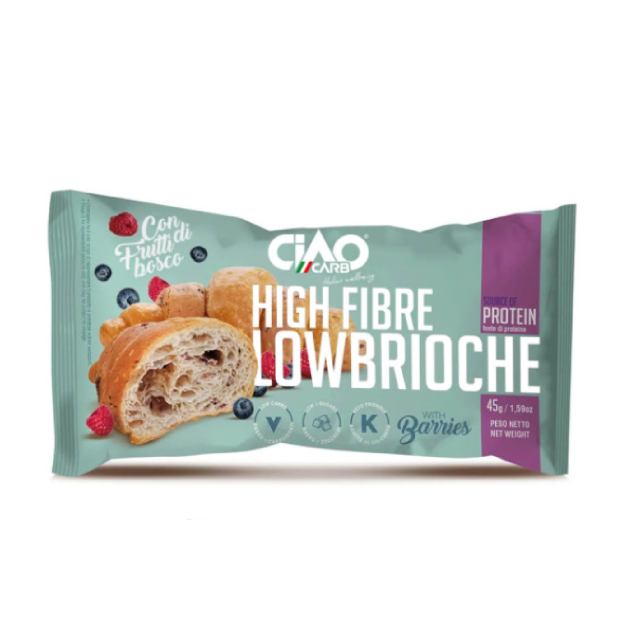 Brioche Low Carb Con Frutti Di Bosco CiaoCarb 45g