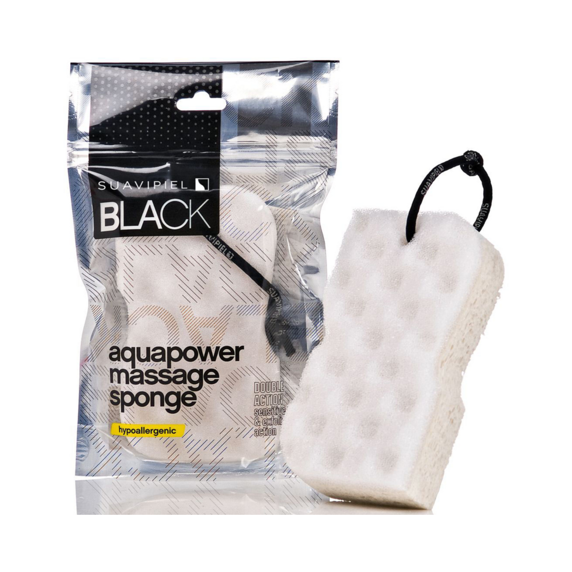 Suavipiel Black Aquapower Massage Sponge Sensitive & Exfoliant Action