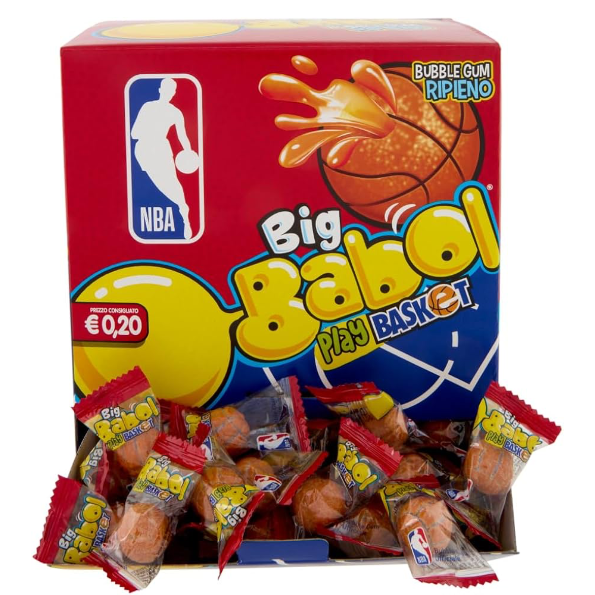 Big Babol Play Basket Bubble Gum Ripieno NBA 200 Pezzi