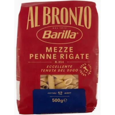 Mezze Penne Rigate n°354 Trafilate Al Bronzo Barilla 500g
