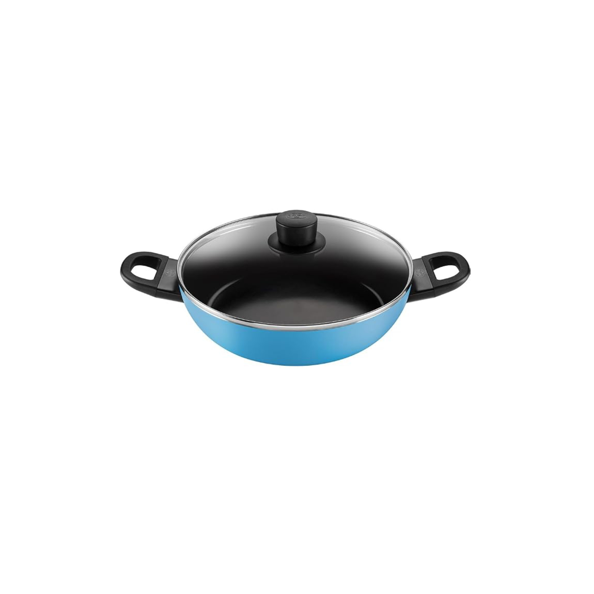 Ballarini Caprera BC Tegame Antiaderente 28 cm Blue con Coperchio – 2 Manici – Tegame Azzurro