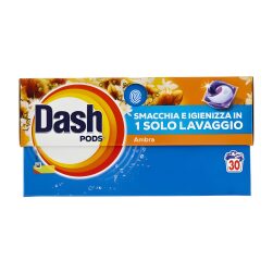 Dash Pods Detersivo Lavatrice In Capsule Ambra 30 Lavaggi 573g