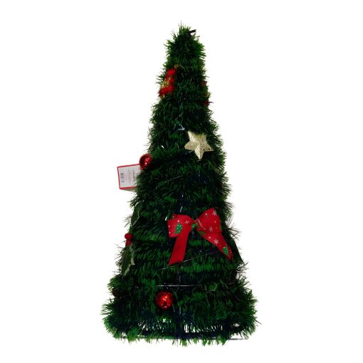 Decorazione Natalizia A Forma Di Albero Con Addobbi Rossi 60 Cm