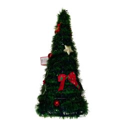 Decorazione Natalizia A Forma Di Albero Con Addobbi Rossi 60 Cm