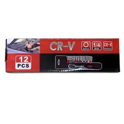 Cr-V Set Bussole Con Cricchetto 1/4 Drive 12 Pezzi