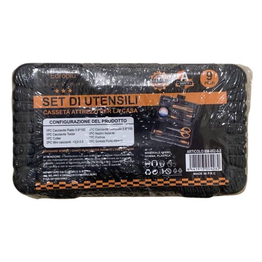 Set Di Utensili Cassetta Attrezzi Per La Casa Euroblu 9 Pezzi