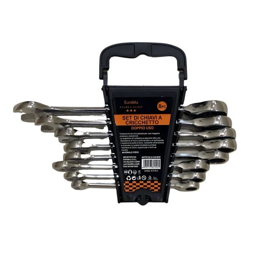 Set Di Chiavi A Cricchetto Doppio Uso Euroblu 8 Pezzi