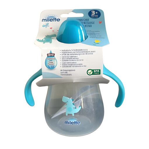 Bicchiere Antigoccia Con Manici Baby Care Milette 3+ Mesi
