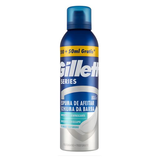Gillette Series Schiuma Da Barba Rinfrescante Con Eucalipto 200 ml + 50 ml Gratis