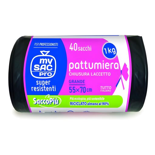 Sacco Pattumiera Nero 40 Litri 55x70 cm 40 Sacchi
