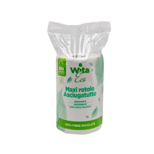 Carta Asciugatutto Maxi Rotolo 100% Fibre Riciclate Wita Eco 300 Strappi