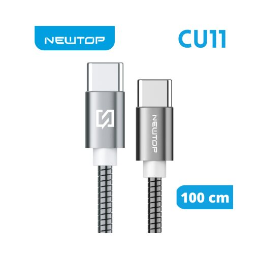 Cavo USB C Type C Newtop CUII Steel 100 cm Argento