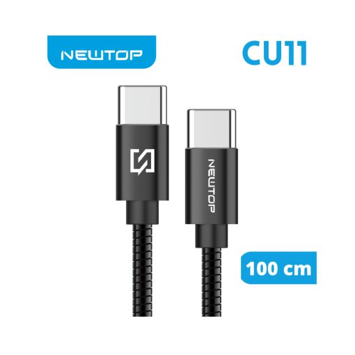 Cavo Type C Type C Newtop CUII Steel 100 cm Nero Lucido