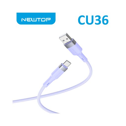 Cavo Usb Type C Newtop CU36 Nylon 100 cm Viola