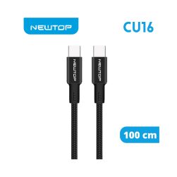 Cavo Type C Type C Newtop CU16 Cord Aluminium 100cm Nero