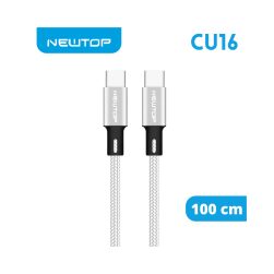 Cavo Type C Type C Newtop CU16 Cord Aluminium 100cm Argento