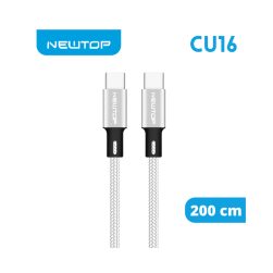 Cavo Type C Type C Newtop CU16 Cord Aluminium 200cm Argento