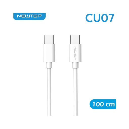 Cavo Type-C Type-C NEWTOP CU07 Simply 100cm 60W Bianco