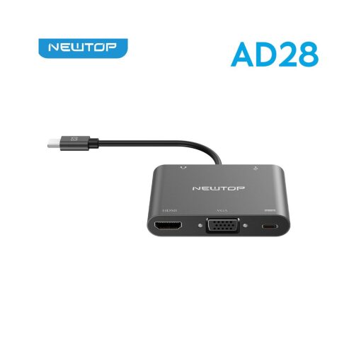 Hub Type-C 5 In 1 Con USB 3.0 HDMI VGA E AUX NEWTOP AD28