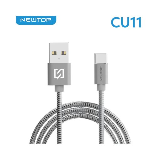 Cavo USB Type-C Steel Newtop 100cm Argento Cromato