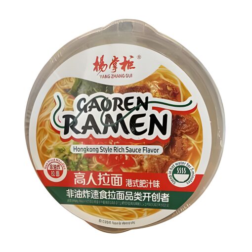 Ramen Istantaneo In Bicchiere Gusto Brodo Di Manzo Stile Hong Kong Gaoren Yang Zhang Gui 180g