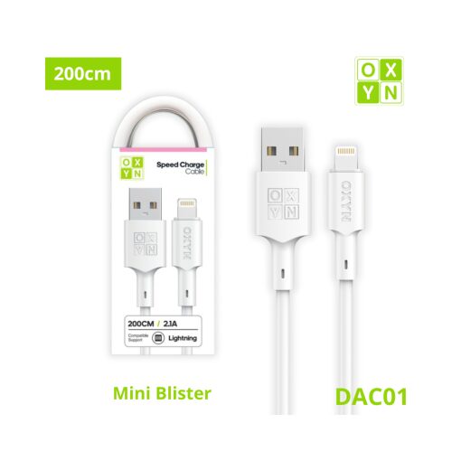 Cavo USB Lightning OXIN DAC01 2.1A Mini Blister 200cm