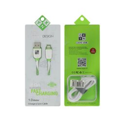 Cavo USB A A Lightning OXYN Design Fast Charging 1m Bianco Verde