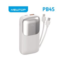 Power Bank 10000 mAh Con Cavi Integrati Ricarica Ultra Rapida 22.5W NEWTOP PB45