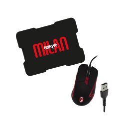 Combo Set Gaming Mouse E Mouse Pad Techmade Ufficiale Milan