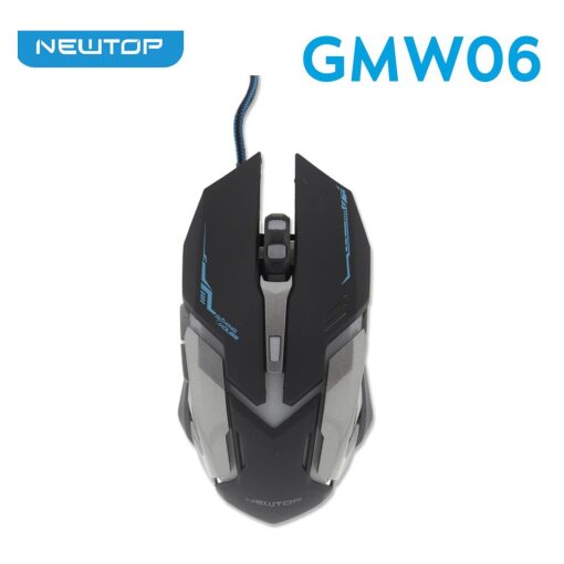 NewTop GMW06 Mouse Gaming Cablato - 6 Pulsanti, 4 DPI, RGB - Nero