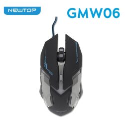 NewTop GMW06 Mouse Gaming Cablato - 6 Pulsanti, 4 DPI, RGB - Nero