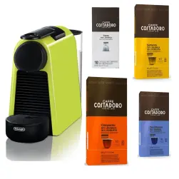 Nespresso Essenza Mini EN85.L DeLonghi Lime Green + 4 CONFEZIONI DI CAPSULE COSTADORO COMPATIBILI