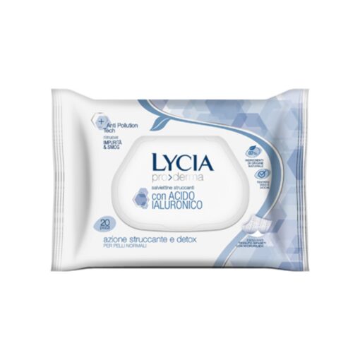 Salviettine Struccanti Lycia Pro Derm Con Acido Ialuronico 20 pz