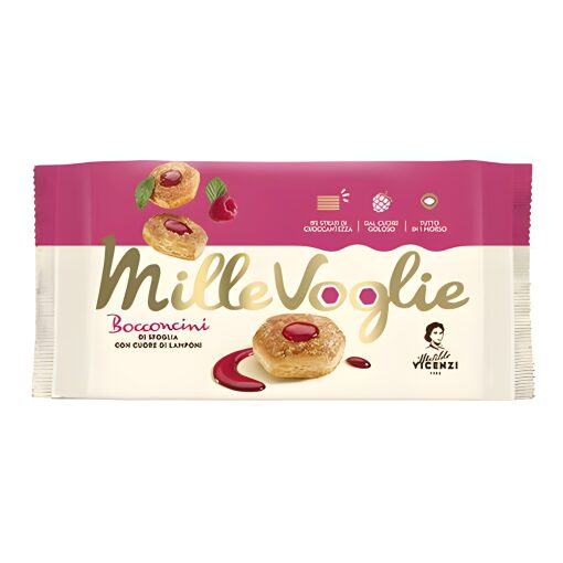 Vicenzi Millevoglie Bocconcini Cuore di Lampone 90 g - SCADENZA 05\2026